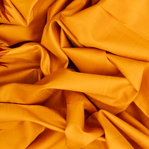 Mango Yellow Handloom Kanchipuram Korvai Silk Saree With Temple Border-Mango Yellow