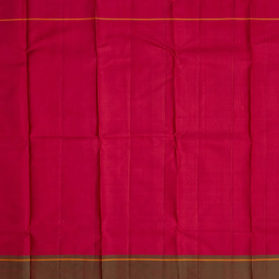 Mango Yellow Handloom Kanchipuram Korvai Silk Saree With Temple Border-Mango Yellow