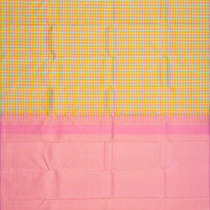 Multi Colour Handloom Kanchipuram Silk Saree With Checks-Multi colour