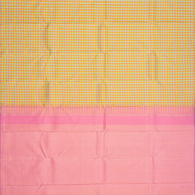 Multi Colour Handloom Kanchipuram Silk Saree With Checks-Multi colour