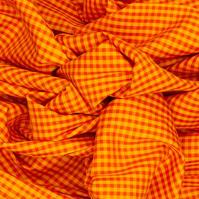 Yellow Handloom Kanchipuram Korvai Silk Saree With Checks-Yellow