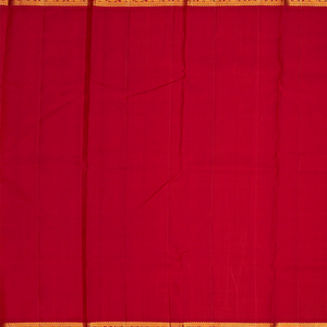 Orange Handloom Kanchipuram Korvai Silk Saree With Crimson Border-Orange