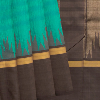 Blue Handwoven Kanchipuram Korvai Silk Saree