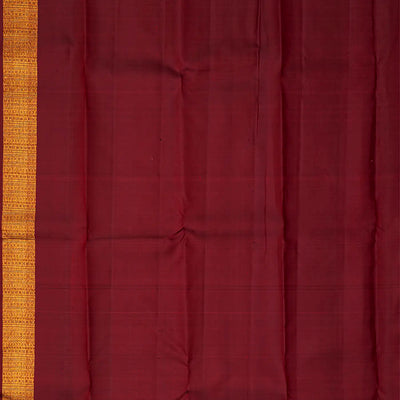 Maroon Handloom Kanchipuram Silk Saree Zari Border-Maroon