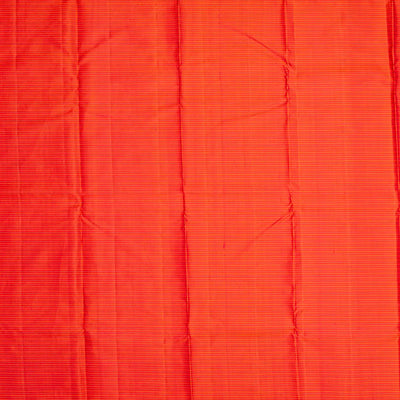 Red Handloom Kanchipuram Silk Saree With Checks & Buttas-Red