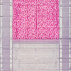 Pink Handloom Kanchipuram Silk Saree With Vanasingaram Motifs-Pink