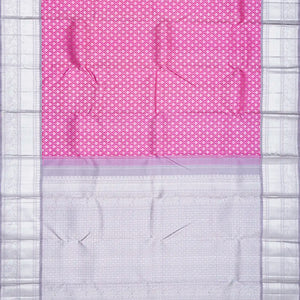 Hot Pink Handloom Kanchipuram Silk Saree With Floral Jaal Motifs -Hot Pink