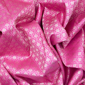 Hot Pink Handloom Kanchipuram Silk Saree With Floral Jaal Motifs -Hot Pink
