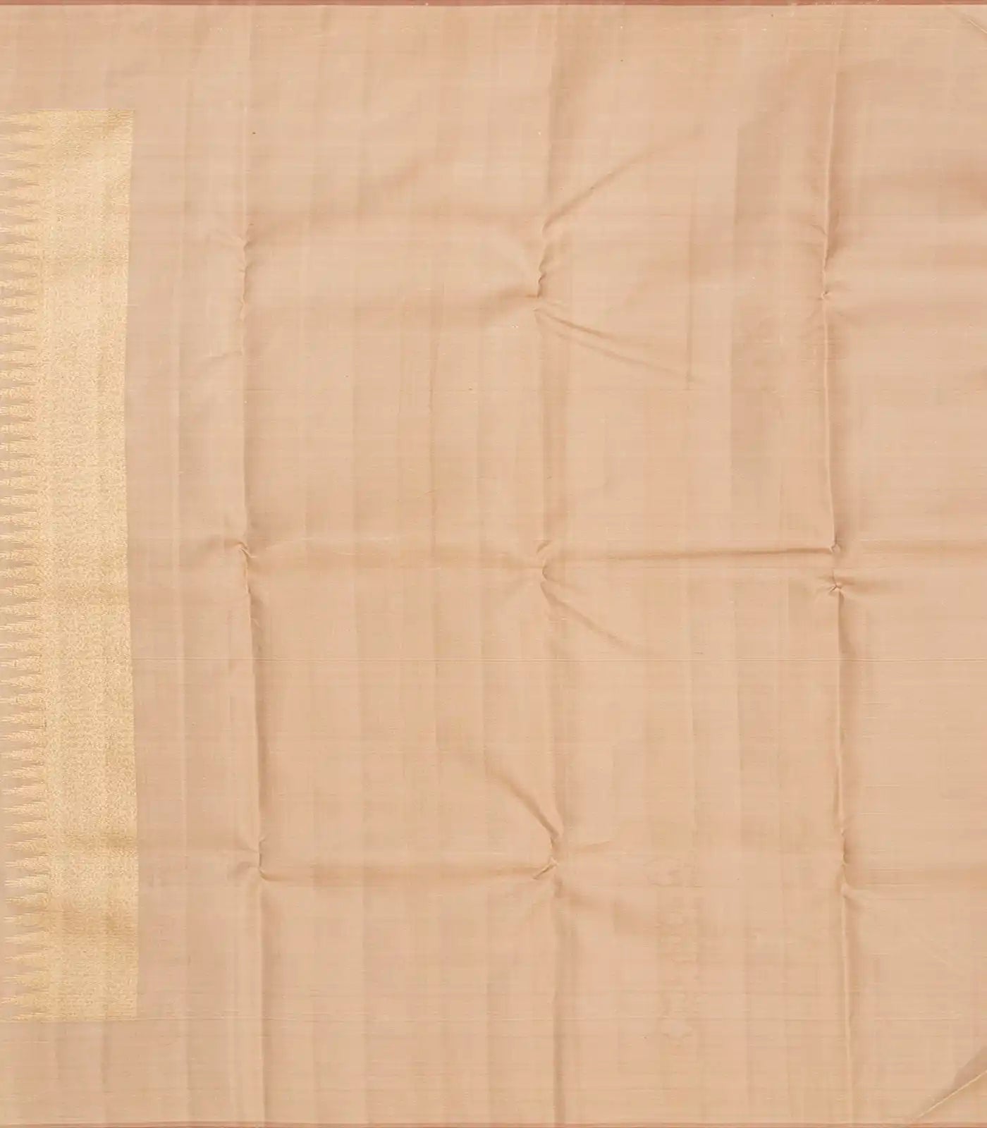 Peach Handloom Kanchipuram Silk Saree With Meena Floral Motifs-Peach