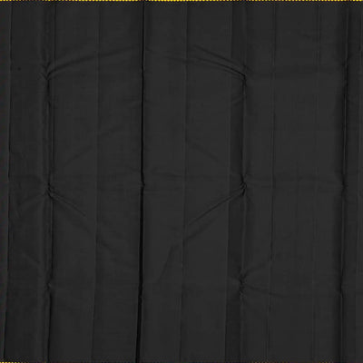 Red Handloom Kanchipuram Korvai Silk Saree With Black Border-Red