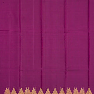 Magenta Handloom Kanchipuram Silk Saree With Temple Border-Magenta