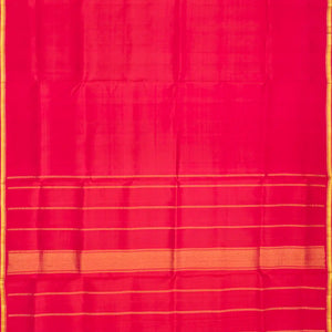 Hot Pink Handloom Kanchipuram Silk Saree With Piping Border-Hot Pink