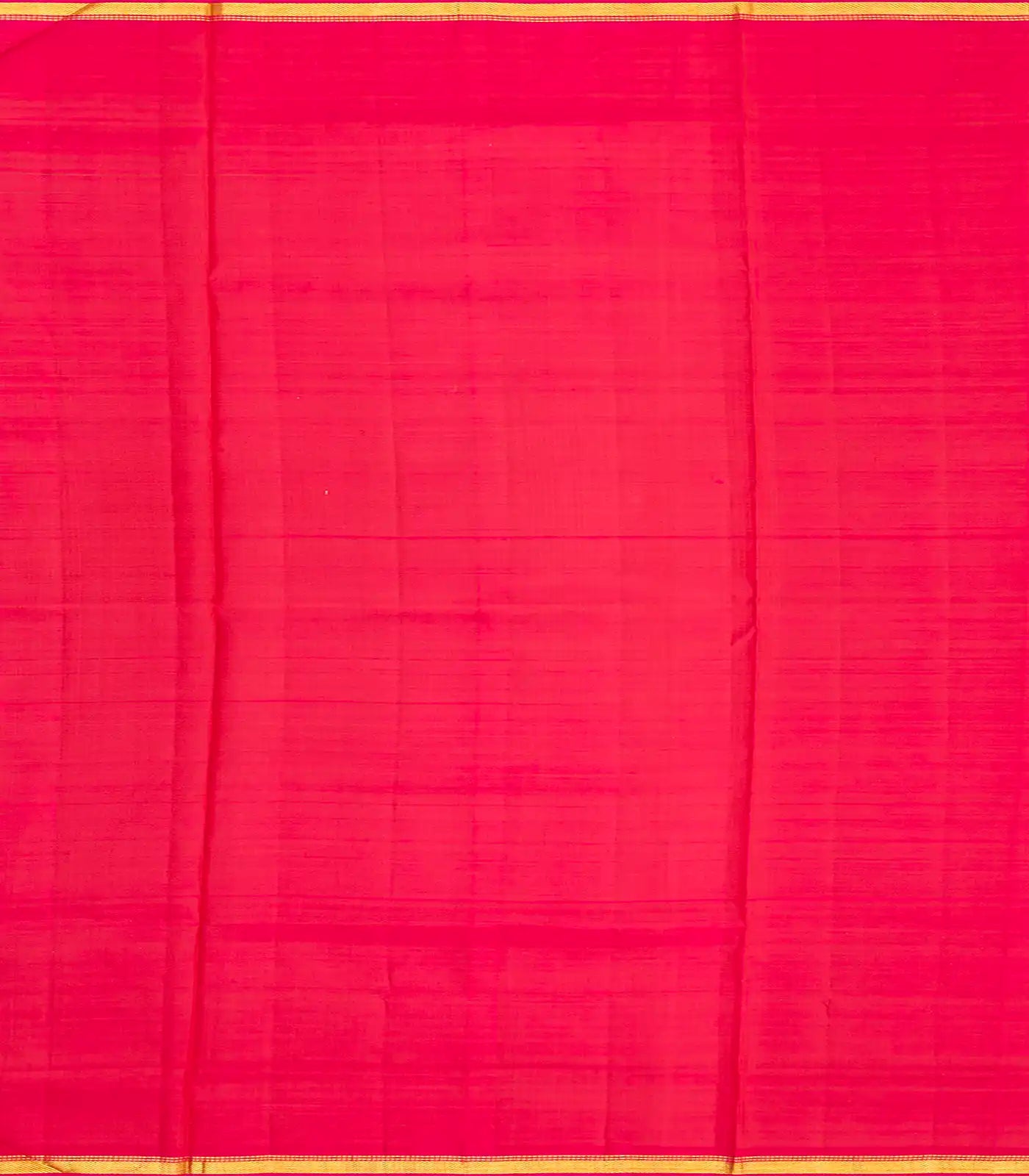 Hot Pink Handloom Kanchipuram Silk Saree With Piping Border-Hot Pink