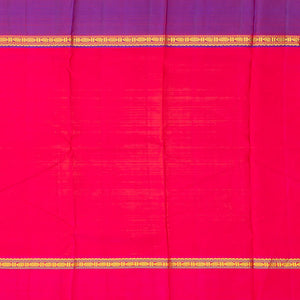 Orange Handloom Kanchipuram Silk Saree With Zari Checks-Orange