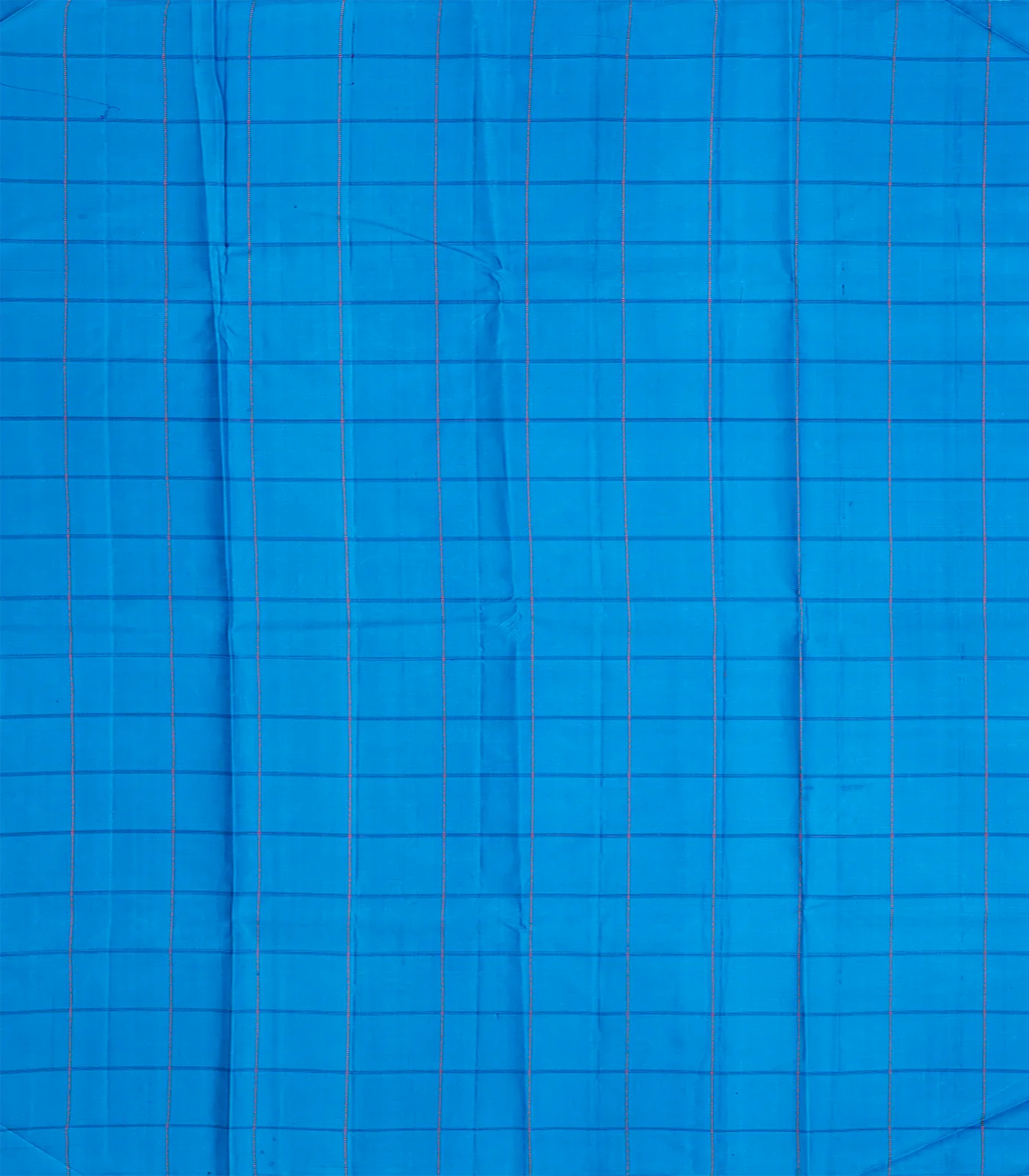 Midnight Blue Handloom Kanchipuram Silk Saree With Checks-Midnight Blue