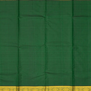 Mango Yellow Handloom Kanchipuram Korvai Silk Saree With Green Border-Mango Yellow