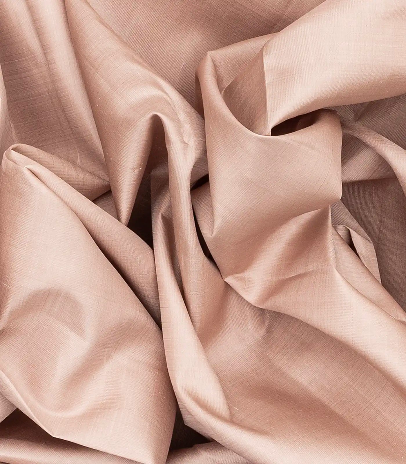 Taupe Handloom Kanchipuram Korvai Silk Saree With Crimson Border-Taupe