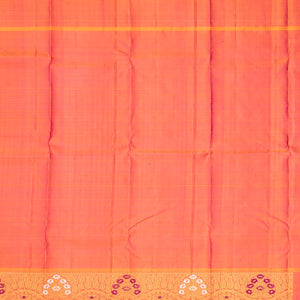 White Handloom Kanchipuram Korvai Silk Saree With Zari Buttas-White