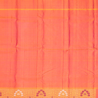 White Handloom Kanchipuram Korvai Silk Saree With Zari Buttas-White