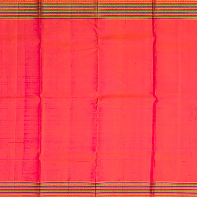 Magenta Handloom Kanchipuram Silk Saree With Contrast Border-Magenta