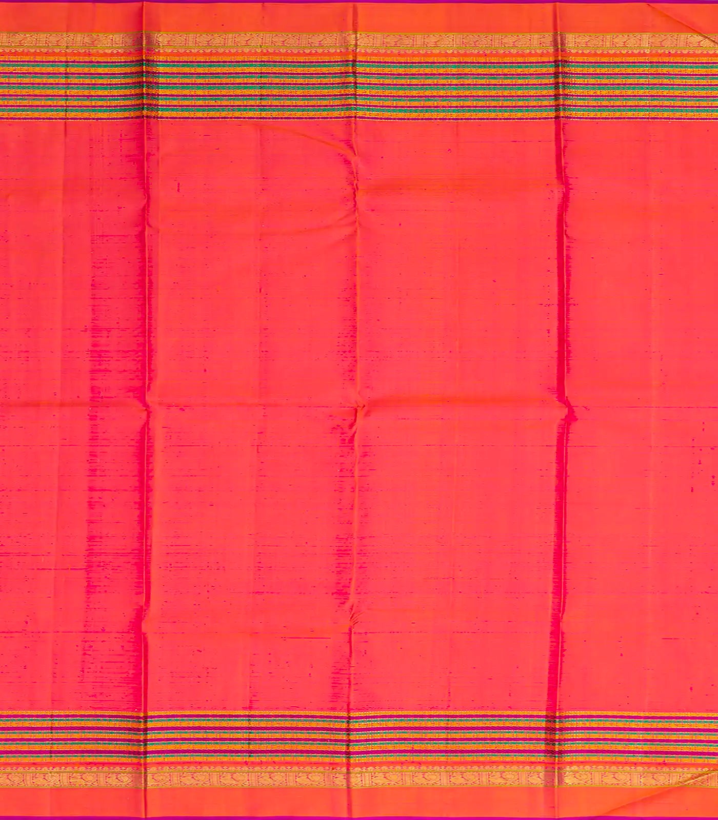 Magenta Handloom Kanchipuram Silk Saree With Contrast Border-Magenta