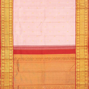 Baby Pink Handloom Kanchipuram Korvai Silk Saree With Annam Buttas-Baby Pink