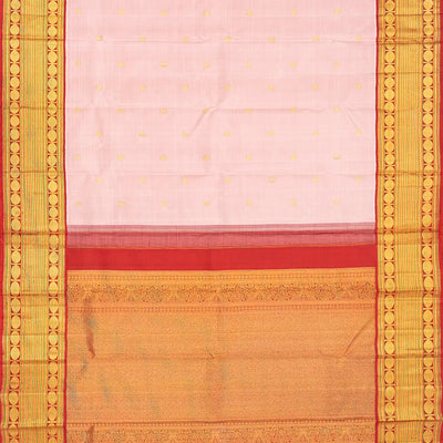Baby Pink Handloom Kanchipuram Korvai Silk Saree With Annam Buttas-Baby Pink