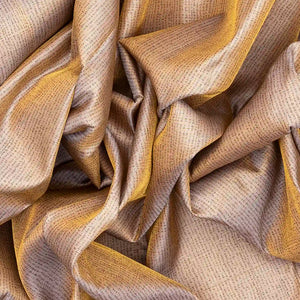 Taupe Handloom Kanchipuram Silk Saree With Abstract Stripes-Taupe