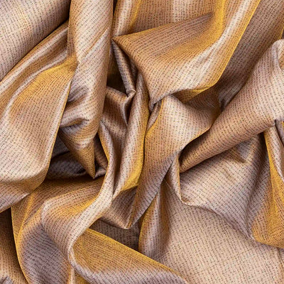 Taupe Handloom Kanchipuram Silk Saree With Abstract Stripes-Taupe