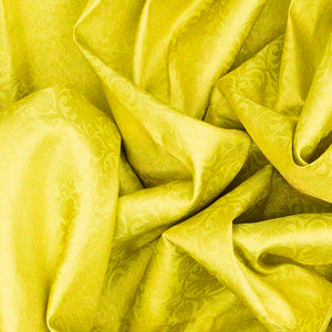 Lime Green Handloom Kanchipuram Silk Saree With Floral Motifs-Lime Green