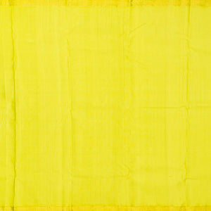 Lime Green Handloom Kanchipuram Silk Saree With Floral Motifs-Lime Green