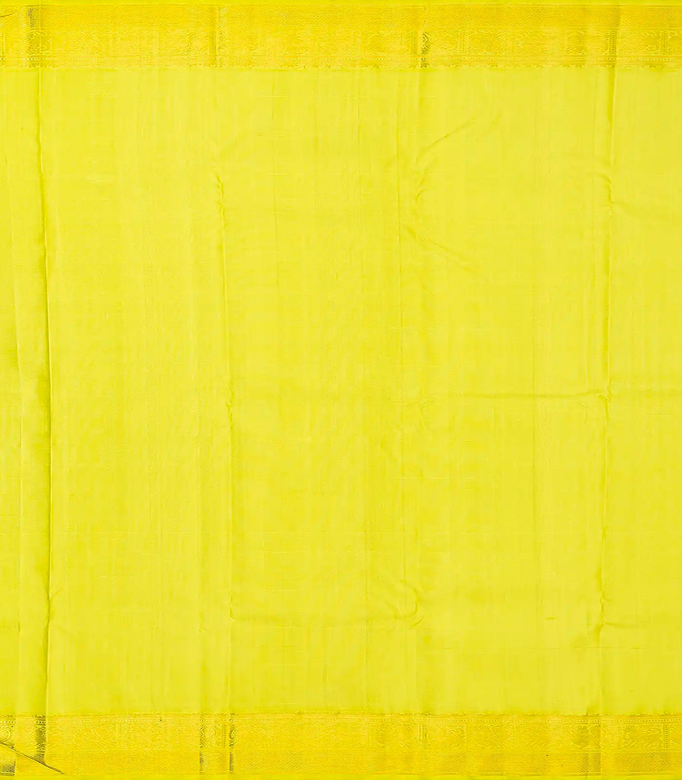 Lime Green Handloom Kanchipuram Silk Saree With Floral Motifs-Lime Green