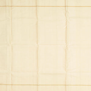 Taupe Handloom Kanchipuram Korvai Silk Saree With Black Checks-Taupe