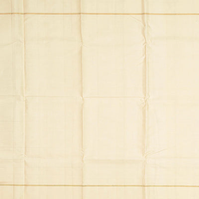 Taupe Handloom Kanchipuram Korvai Silk Saree With Black Checks-Taupe