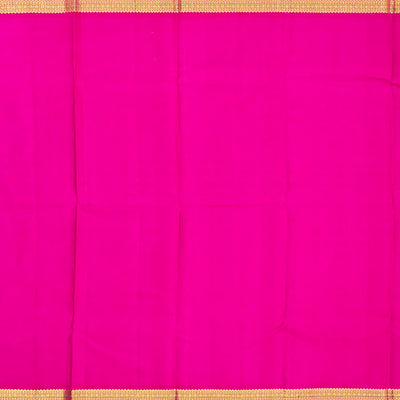 Aquamarine Handloom Kanchipuram Korvai Silk Saree With Pink Border-Aquamarine