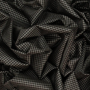 Black Handloom Kanchipuram Silk Saree With Zari Checks-Black
