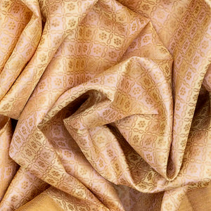 Cream Handloom Kanchipuram Tissue Silk Saree With Floral Jaal Motifs-Cream