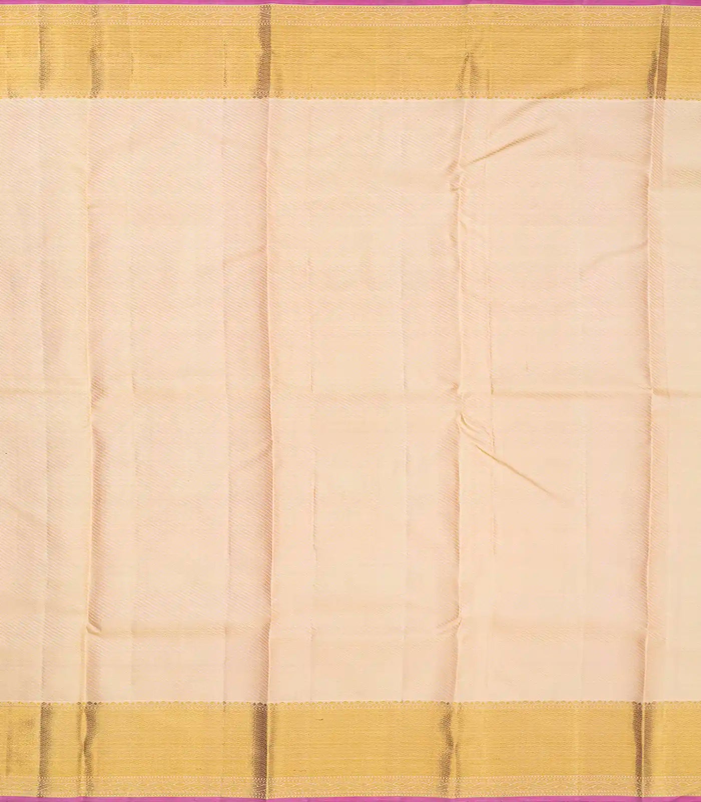 Cream Handloom Kanchipuram Tissue Silk Saree With Floral Jaal Motifs-Cream