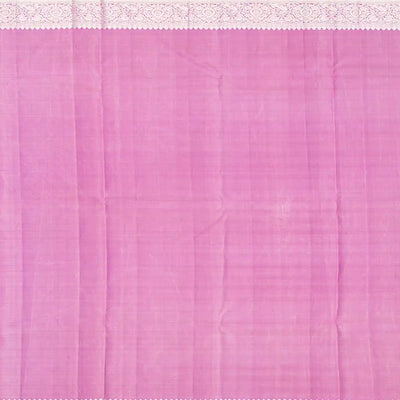 Lavender Handloom Kanchipuram Silk Saree With Floral Buttas-Lavander