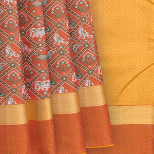 Rust Handwoven Kanchipuram 