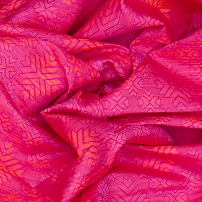 Purple Handwoven Kanchipuram Silk Saree With 'Phulkari' Motifs