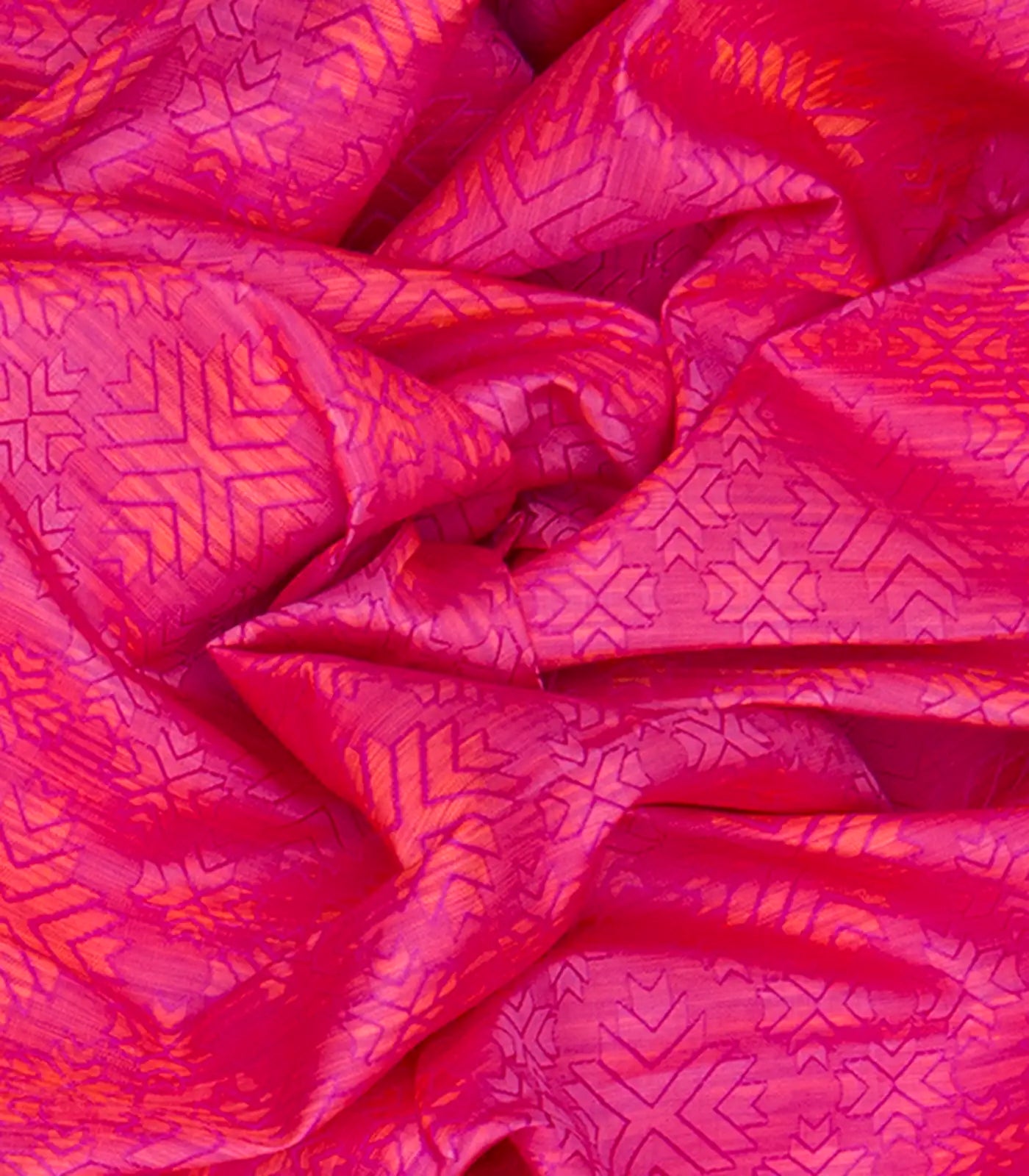 Purple Handwoven Kanchipuram Silk Saree With 'Phulkari' Motifs