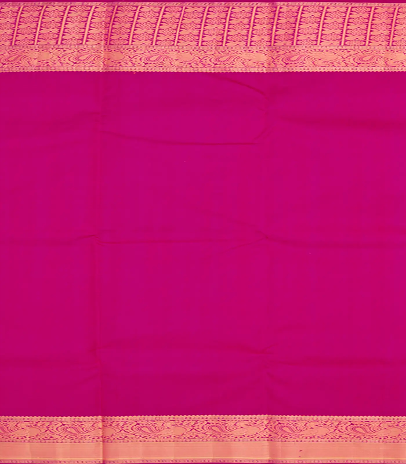 Purple Handwoven Kanchipuram Silk Saree With 'Phulkari' Motifs