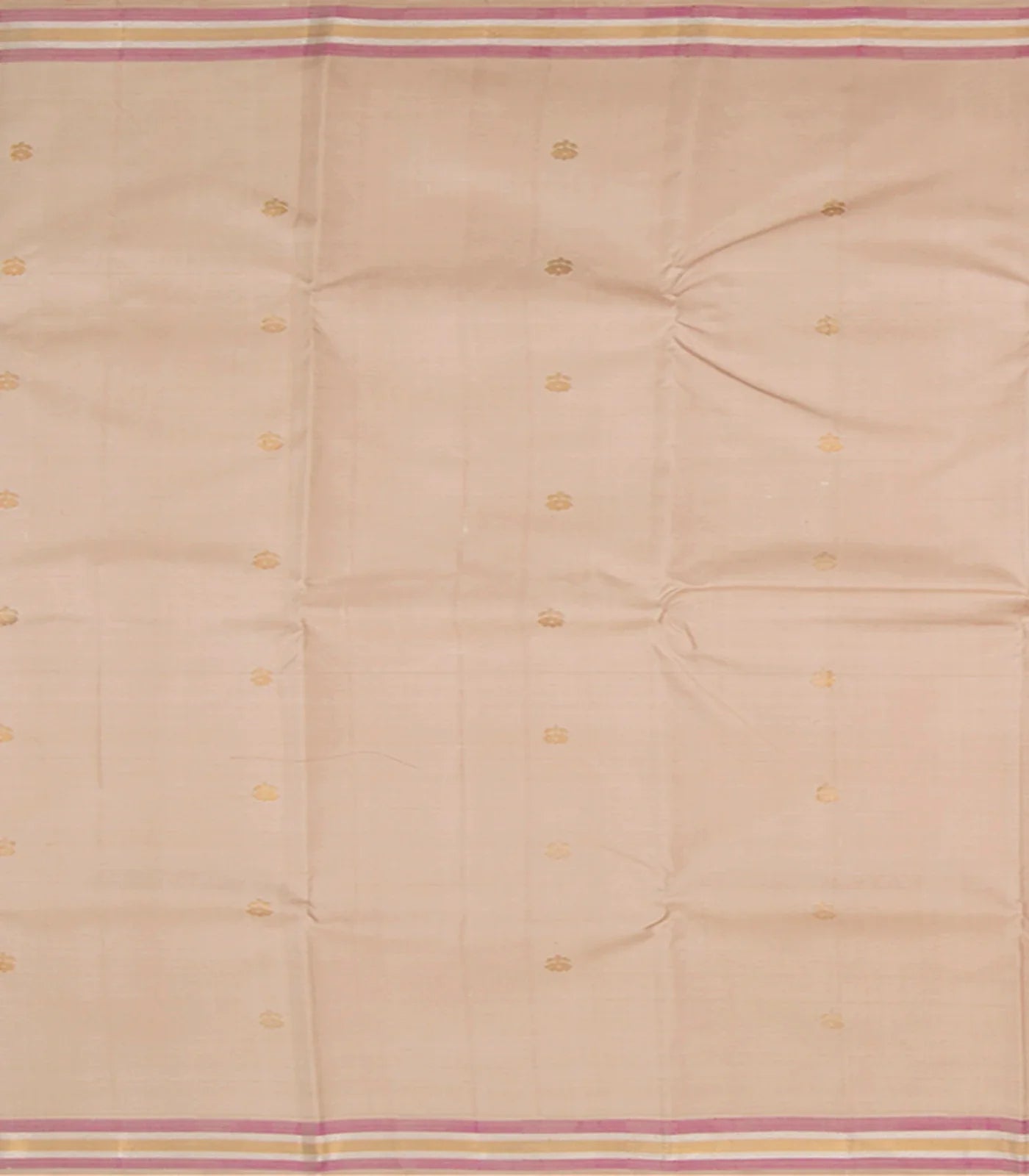 Cream Handwoven Kanchipuram Korvai Silk Saree