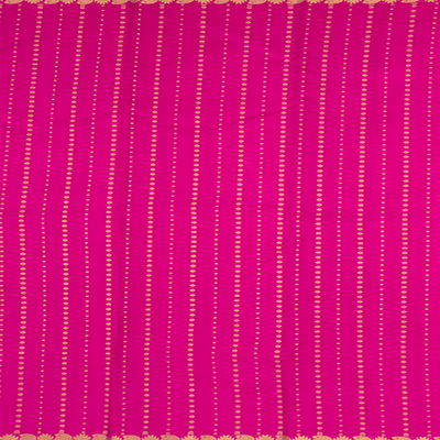 Peach Handwoven Kanchipuram Korvai Silk Saree With Zari Motifs