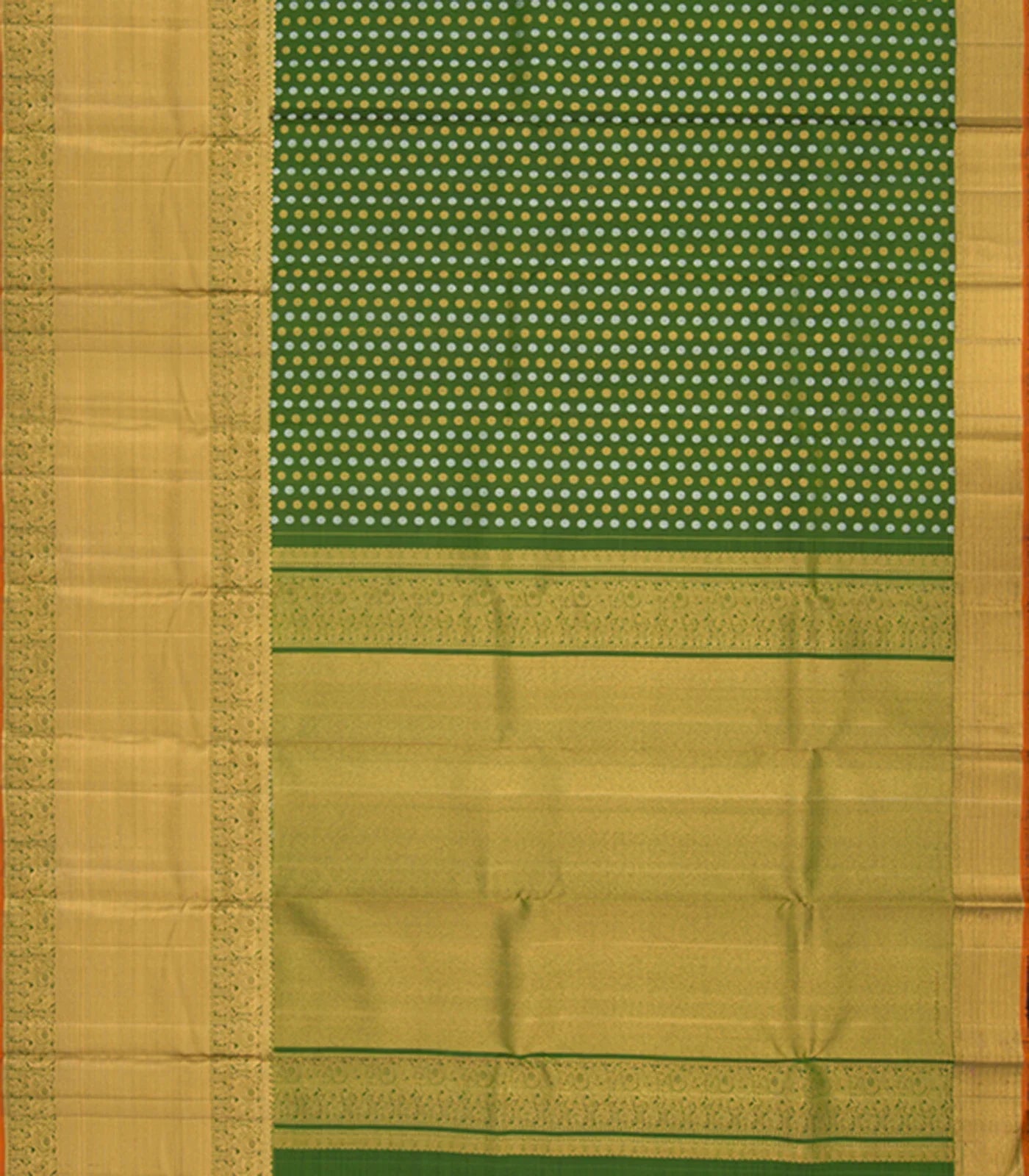 Green Handwoven Kanchipuram Silk Saree With Gold&Silver Rudraksham Motifs