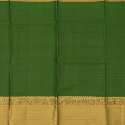Green Handwoven Kanchipuram Silk Saree With Gold&Silver Rudraksham Motifs