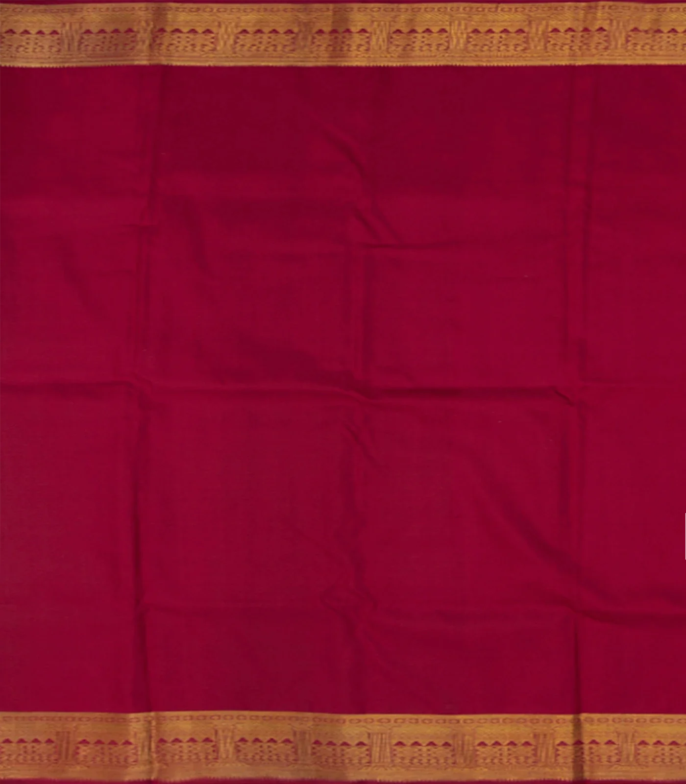 Crimson Handwoven Kanchipuram "Hamsa Damayanthi" Silk Saree-Crimson