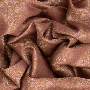 Beige Handwoven Kanchipuram Silk Saree With Vine Motifs in Evening Morning Zari Border-Beige
