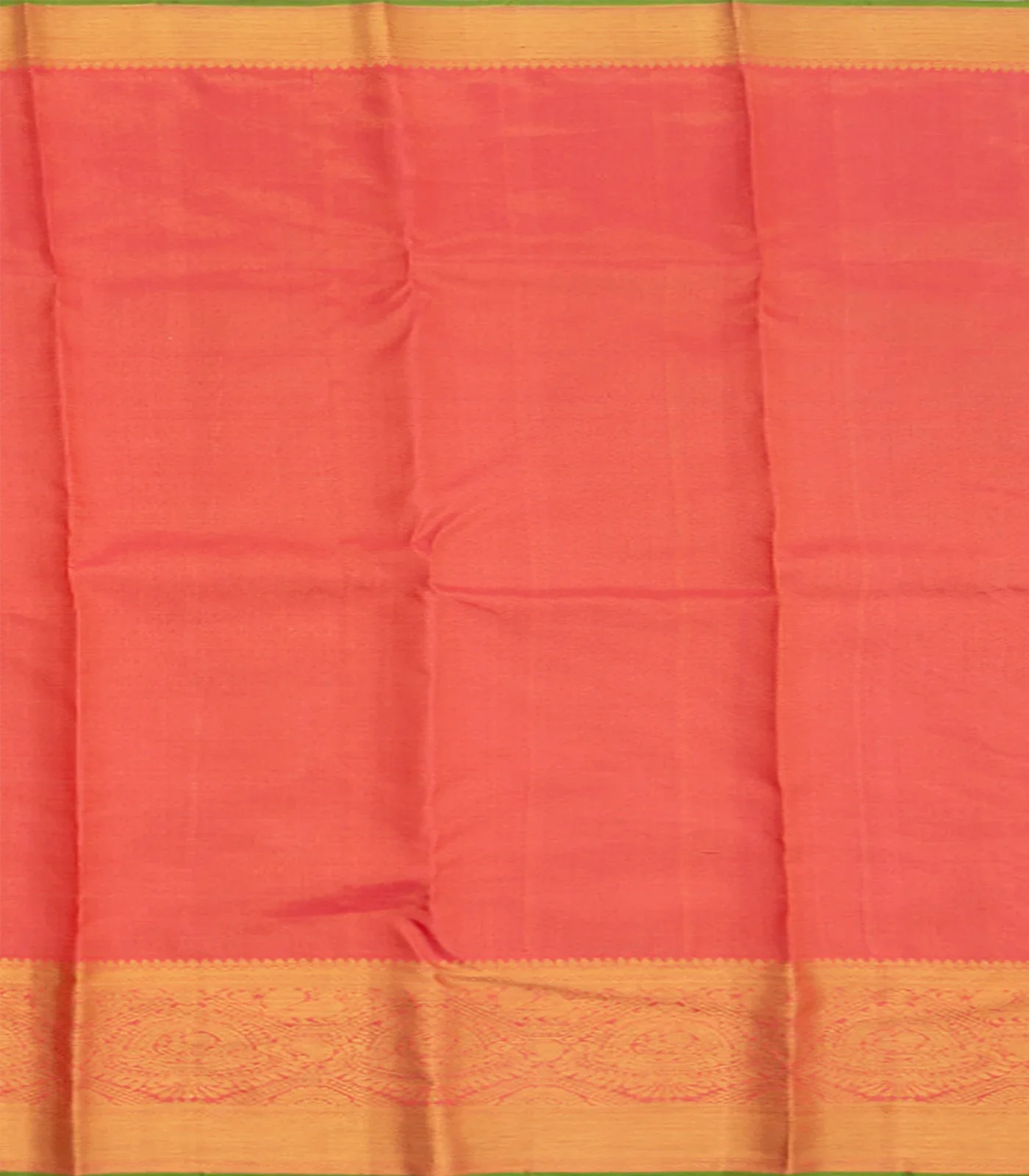 Beige Handwoven Kanchipuram Silk Saree With Vine Motifs in Evening Morning Zari Border-Beige